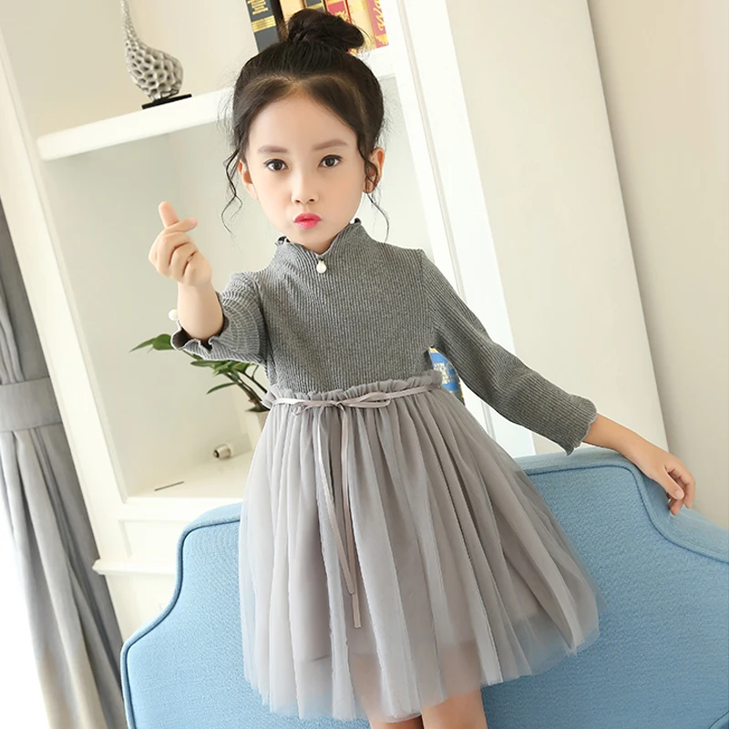 

Princess Sweaters for Baby Girls Knitted Dresses Warm Autumn Toddler Long Sleeve Knitting Clothing Outfits Tulle Tutu Dresses