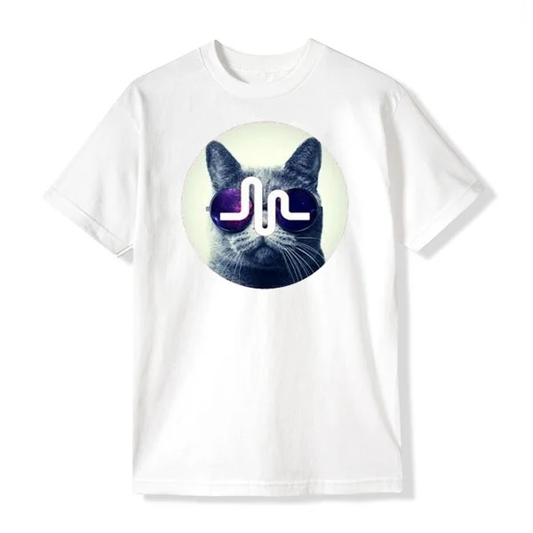 

Cool Cat Music Logo Printing Fashion Shirt New Summer Cotton Men T-shirt Hip Hop O-neck T Shirt Casual Tops
