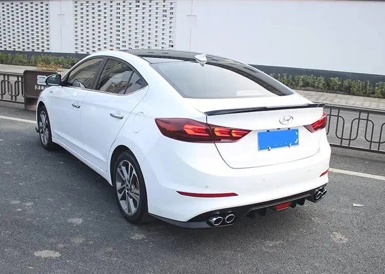 Задний спойлер для Elantra 2016 ABS задний бампер диффузор корпуса комплект заднего