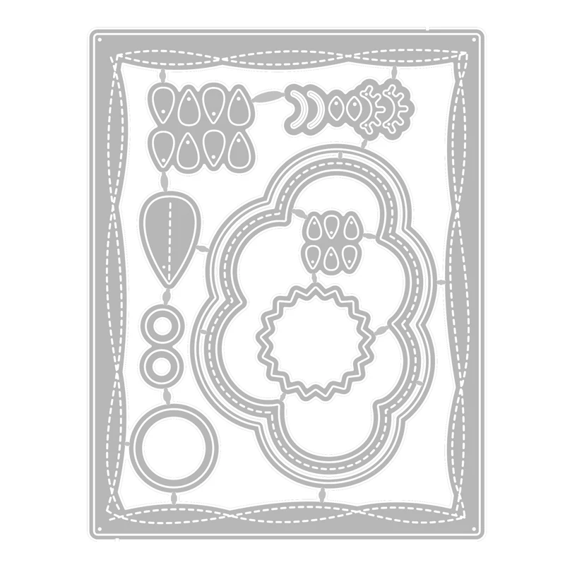 

2020 New Rectangle Frame Edge Sewing Thread and Cloud Metal Cutting Dies For DIY Making Scrapbooking Greeting Card Album Paper