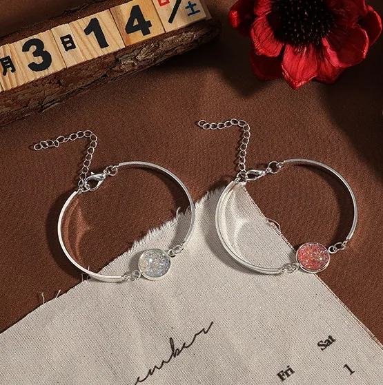 1 шт. Модные Браслеты Druzy Винтаж натуральный жеод камень вышивка ювелирных