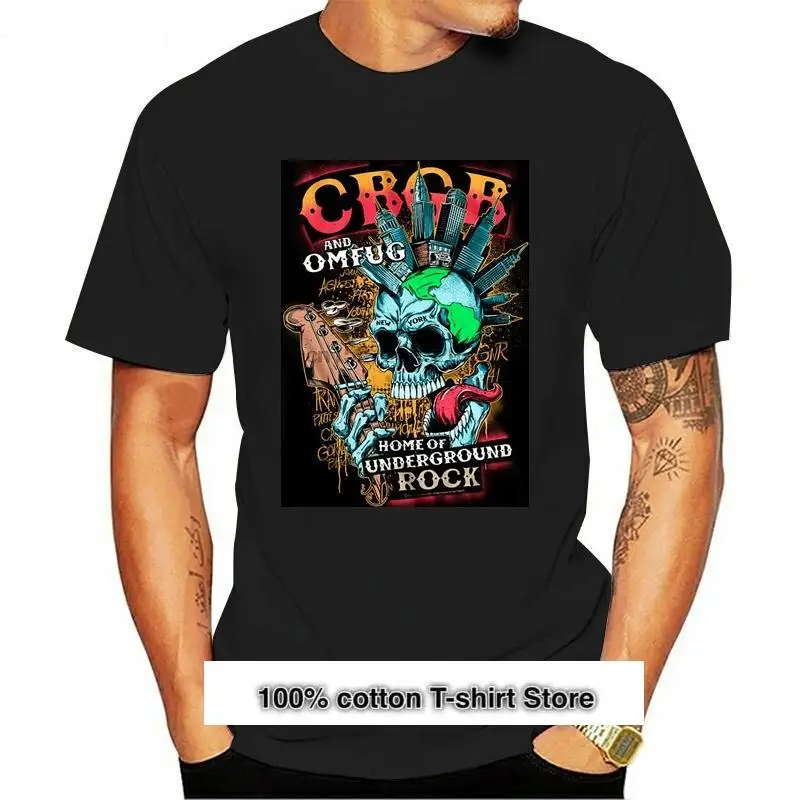 

Camiseta de calavera de Nueva York para hombre, camisa de guitarra Underground, Punk, Rock, Merch, Cbgb, Omfug, 2021