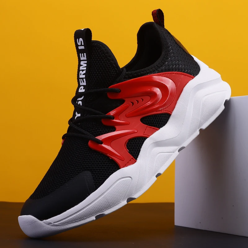 Мужские кроссовки из сетчатого материала легкие спортивные на шнурках