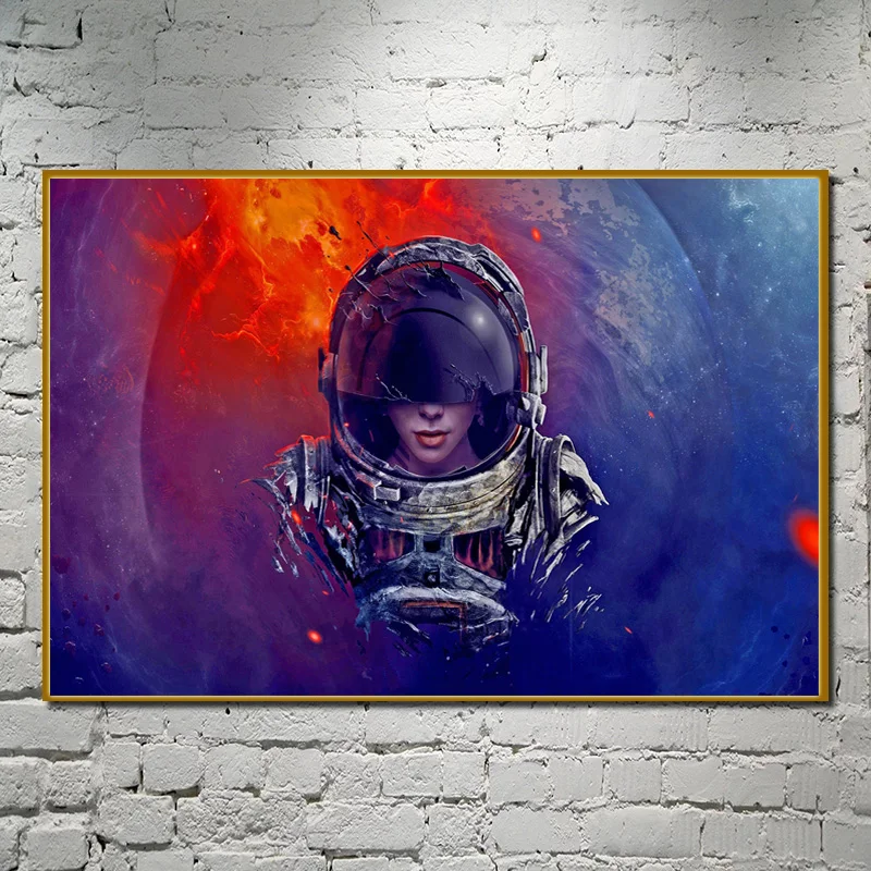 Смешные картины на холсте астронавт расслабляющий космическом пространстве