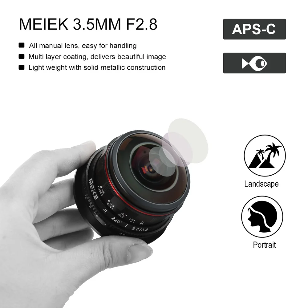 Meike 3 5 мм f2.8 производитель широкоугольный объектив рыбий глаз для Olympus Panasonic Lumix MFT