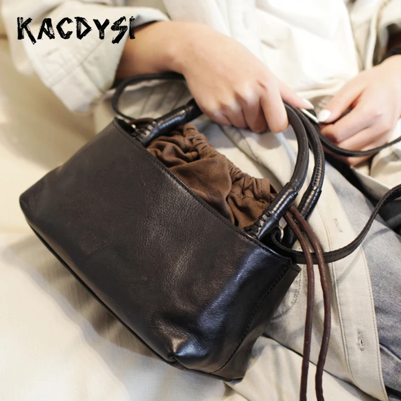 Маленькая женская сумочка из натуральной кожи винтажный тоут от известного