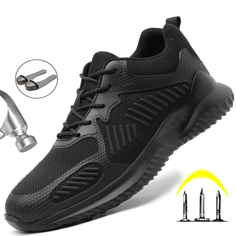 

Wear-resistant Work Shoes Man Work Boots With Steel Toe Shoes Safety Footwear Man Boots Safety Sneakers Anti-stab Security Shoes