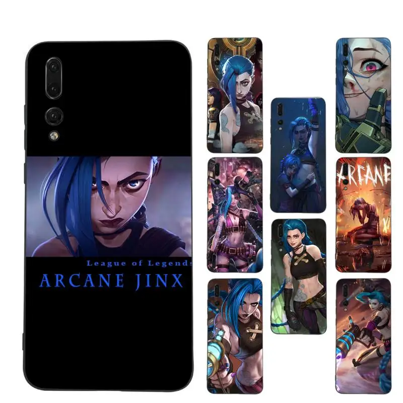 

League of Legends Cartoon Arcane Jinx Phone Case Soft Silicone Case For Huawei p 30lite p 30 20pro p40lite P30