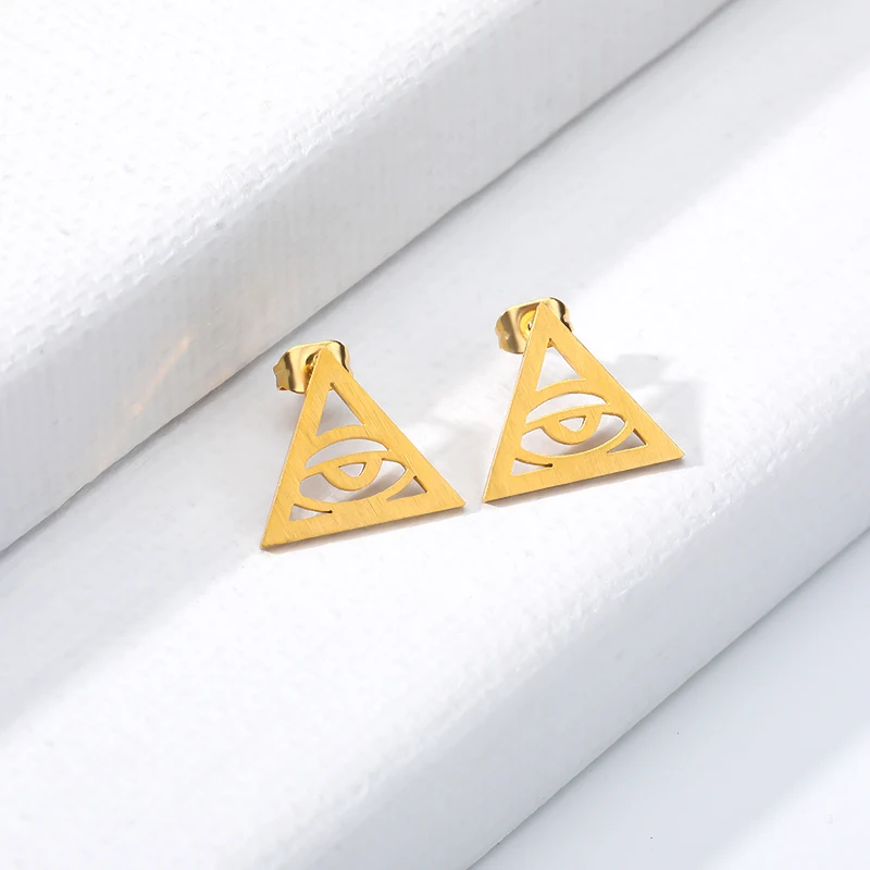 Ручной работы обручальное кольцо из нержавеющей стали с ушками злой глаз серьги