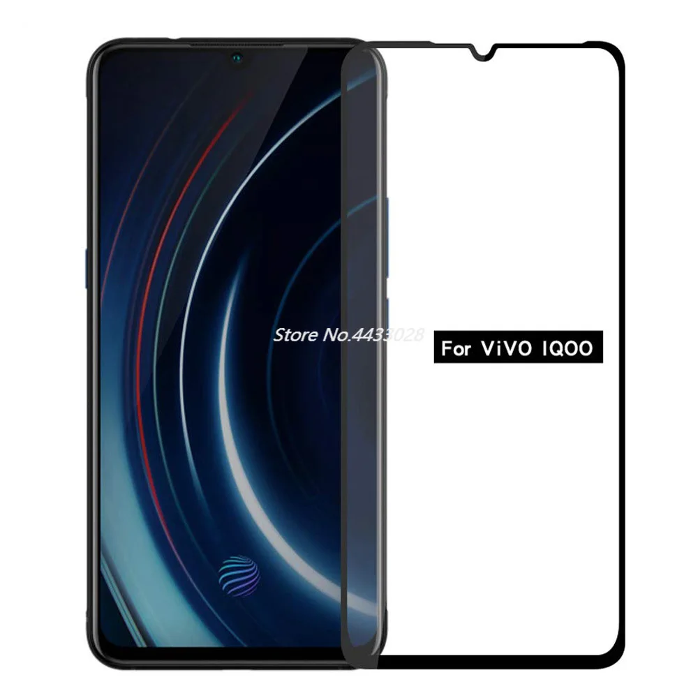 

3D 9H Full Glue Cover Black Tempered Glass for VIVO IQOO Screen Protector for VIVO IQOO HD Protective Film Glass