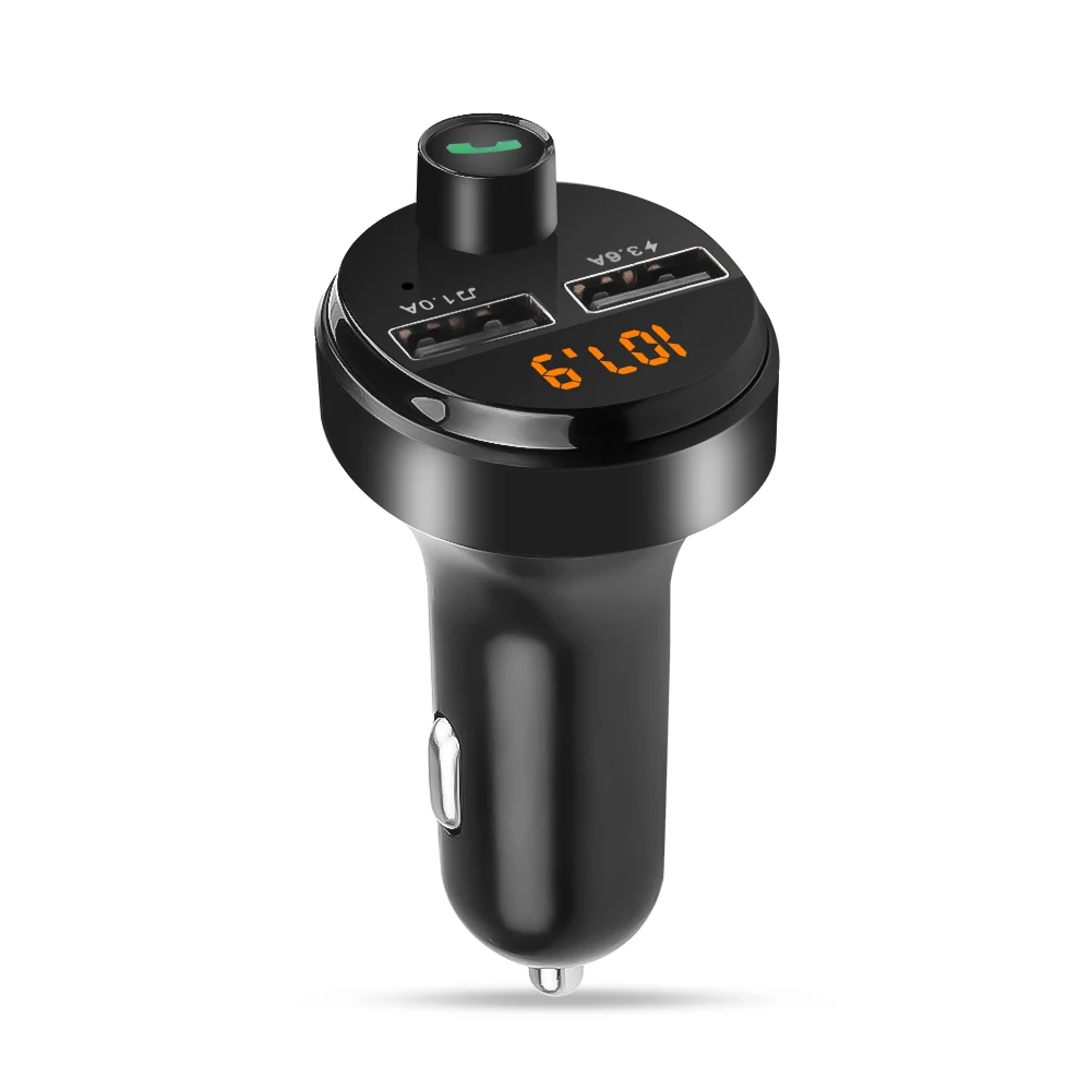 Автомобильный FM-передатчик Bluetooth 5 0 с двумя USB-портами и поддержкой быстрой