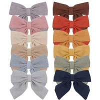 2021 new solid cotton hiar bows with clip for baby girls hair clips barrettes hairpins hair accessories kid handmade %d0%b7%d0%b0%d0%ba%d0%be%d0%bb%d0%ba%d0%b8