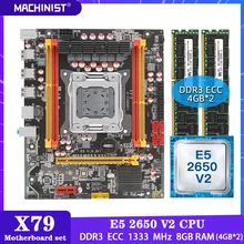 MACHINIST X79 Motherboard LGA 2011 Kit Set With Intel Xeon E5 2650 V2 Processo 8GB(4G*2）DDR3 ECC RAM M-ATX M.2 NVME USB 3.0