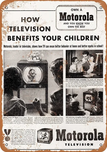 

TV Benefits Your Children Retro tin sign nostalgic ornament metal poster garage art deco bar cafe shop