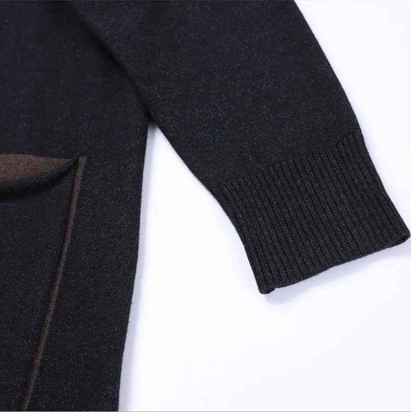 Свободный вязаный кардиган длинный свитер оверсайз вязаное пальто Женский