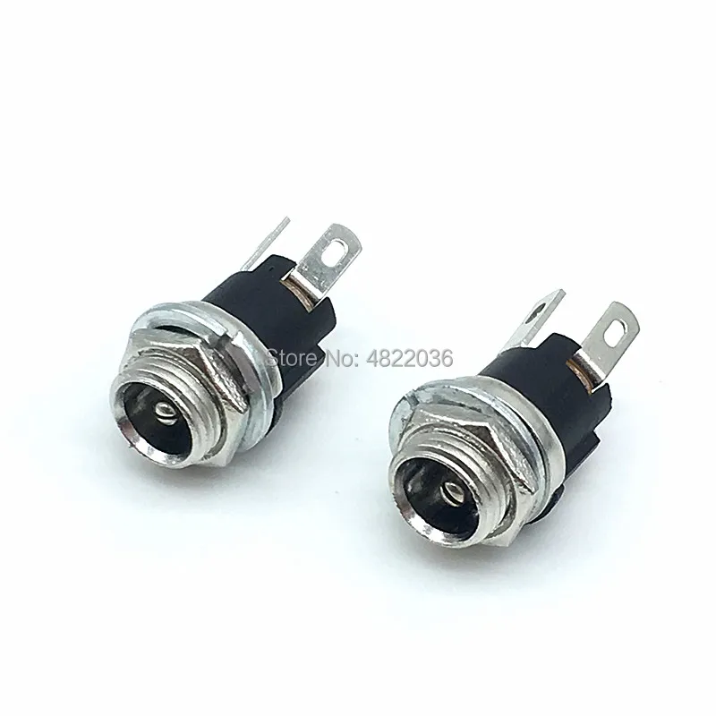 10 шт. DC025M 5 5*2 1/2 мм разъем постоянного тока с гайкой 5.5x2.1/5.5x2 питания Гнездовой для