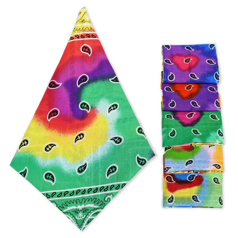 

Women Print Square Cotton Scarf Ladies Turban Female Bandana Men's Sports Headband Children's Scarves Girl Hair Accessories F10