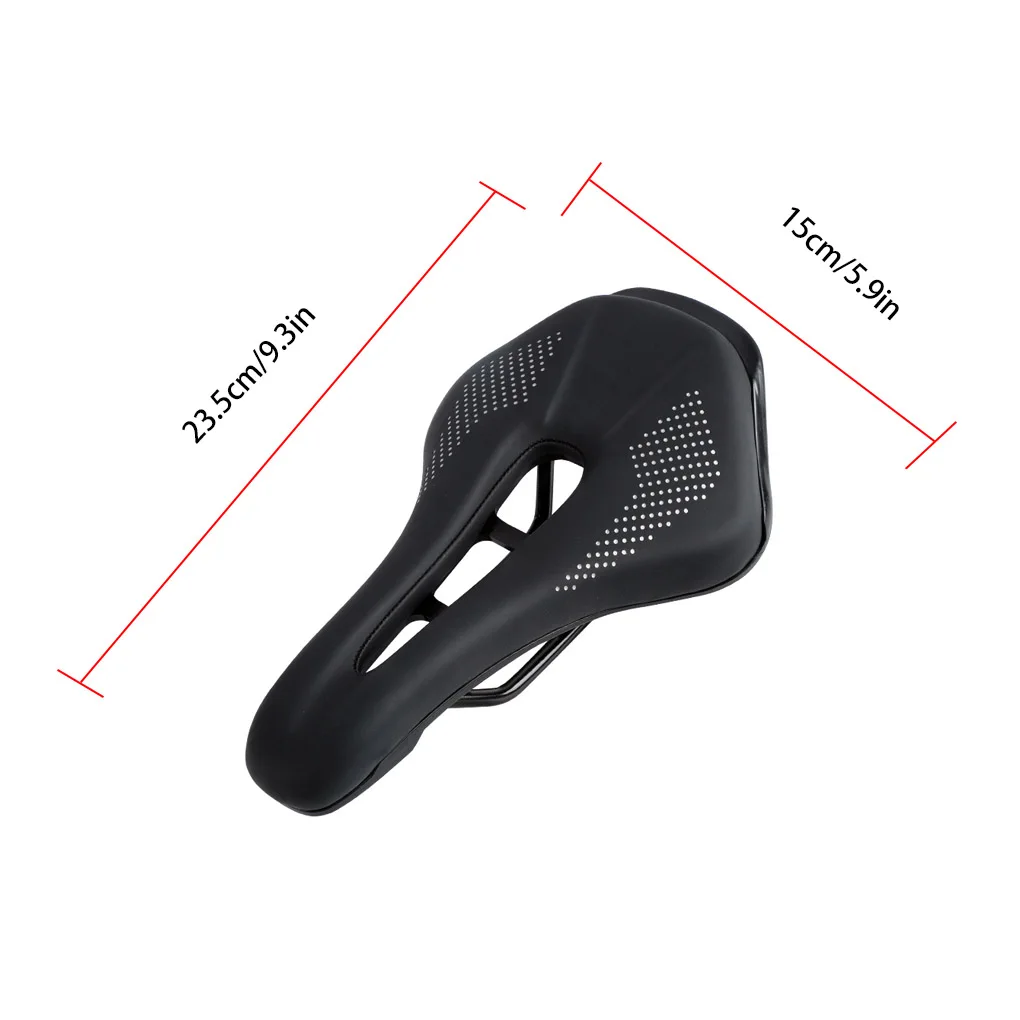 

Road Bike Saddle Saddle Seat Hollow Design Breathable PU Leather Surface Silica Filled Gel Cushion Seat Road Cycling Accessory
