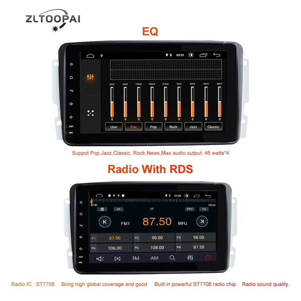 Автомобильный мультимедийный плеер ZLTOOPAI 2 Din радио GPS Android 10 для Mercedes Benz CLK W209 Vito W639