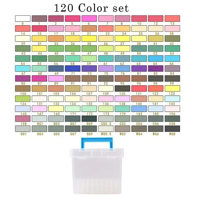 120 Color with a box Улучшенный художественный маркер спиртовые маркеры двуглавый маркер ручка комплект, принадлежности для живописи красочные водонепроницаемые ручки кисти ручка чертежные маркеры - Цвет: 120 Color with a box