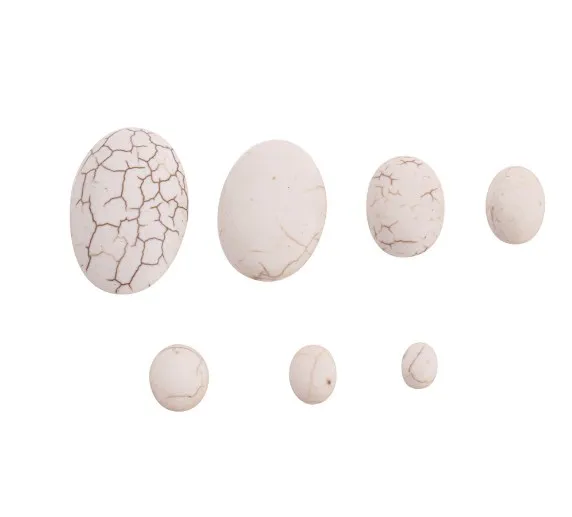 

10 шт./лот бусины из натурального камня белая бирюза овальная для изготовления ювелирных изделий Модные хорошие очаровательные кольца аксес...