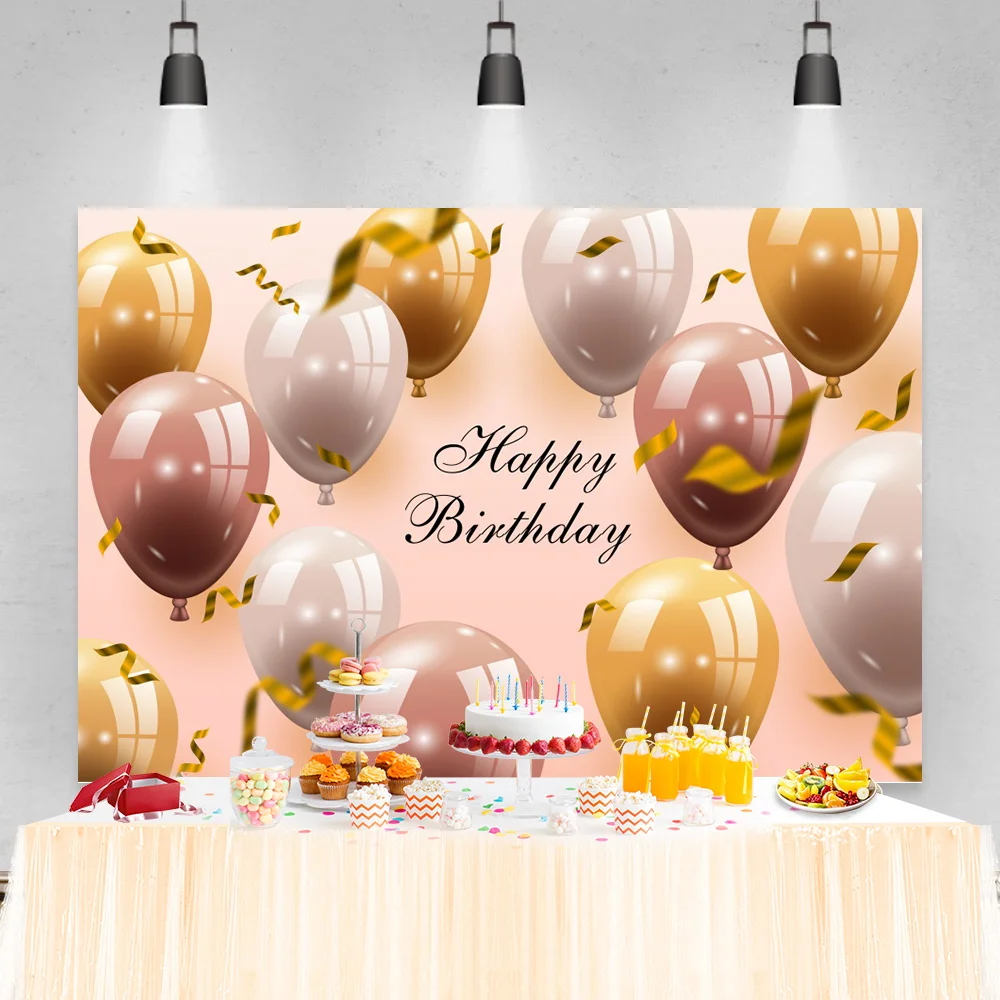 

Laeacco Colorful Balloons Happy Birthday Party Photographic Backdrops Portrait Customized Family Backgrounds For Photo Studio