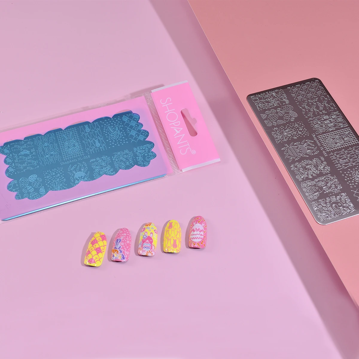 Пасхальная штамповочная пластина для дизайна ногтей милый Пасхальный кролик