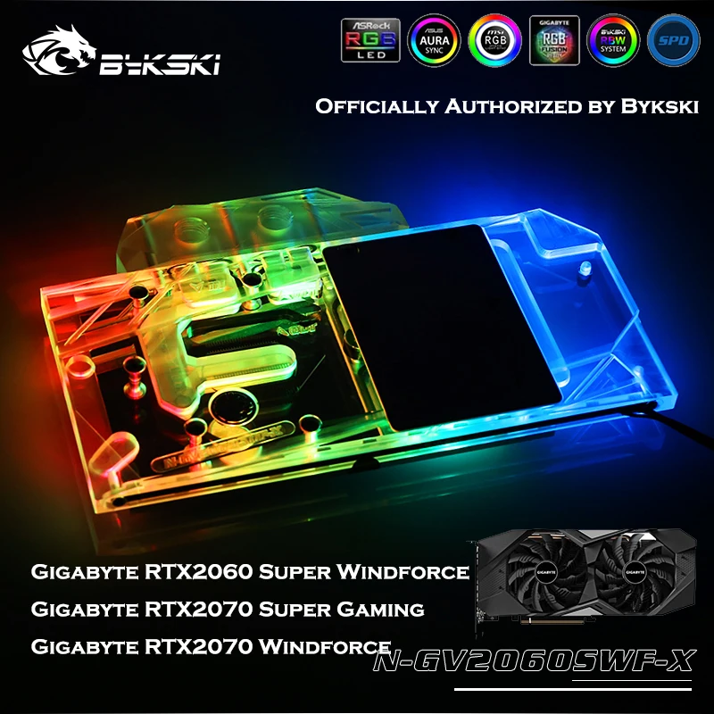 Кулер для видеокарт Bykski игровой блок с графическим процессором Full Bay GIGABYTE RTX 2070/2060