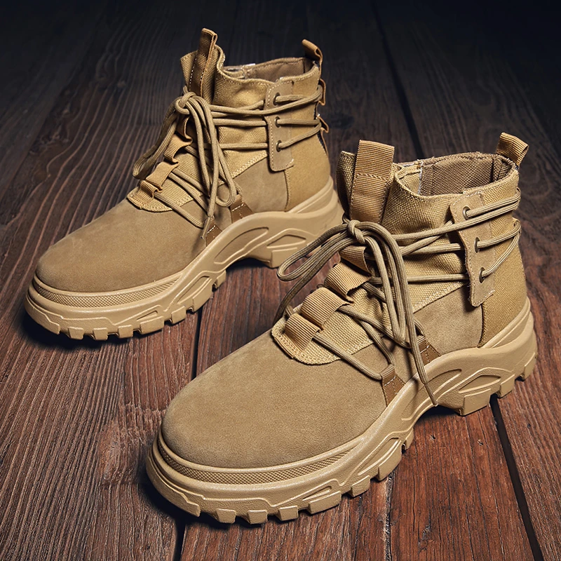 Мужские ботинки в стиле милитари армейские до лодыжки Чукка большие размеры
