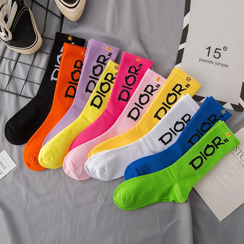 5 pair 5 пар, креативные высококачественные модные женские носки Харадзюку, хлопковые спортивные носки с рисунком, радужные Повседневные носки - Цвет: 5 pair