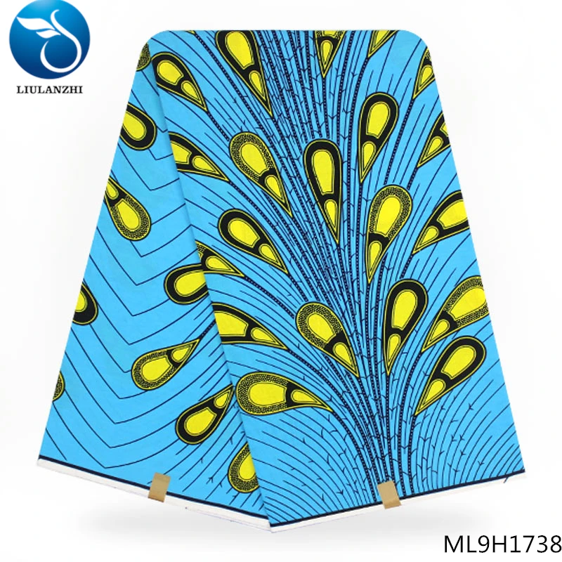 ML9H1738 LIULANZHI желтый нигерийский голландский воск высокого качества голландский воск хлопок африканская печатная восковая Ткань Голландский ML9H1728-ML9H1749 - Цвет: ML9H1738