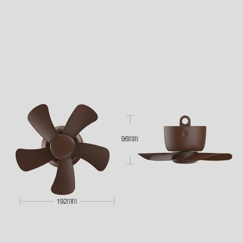 

7.5inch USB Rechargeable 4000mAh Ceiling Fan with Remote Control 4-Speed 2-8hours Timer Haning Fan for Camping Tent Bed