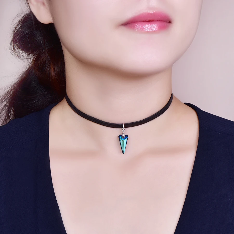 Malanda New Spike Pendant Crystal From SWAROVSKI Rope Chain Choker Necklace For Women Fashion Wedding Party Jewelry Girl Gift