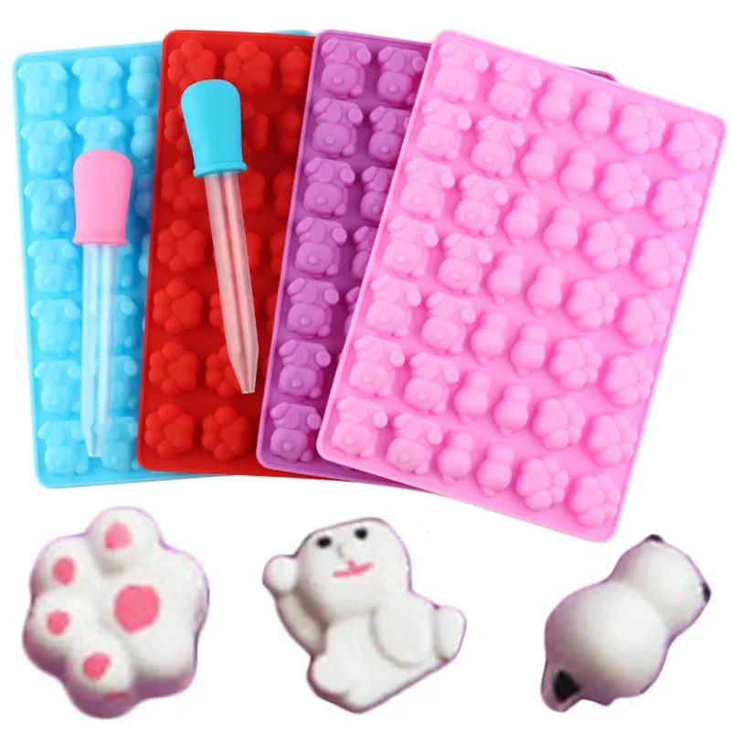 42 полости силиконовые формы в форме мини-панды кота когтя форма для шоколада