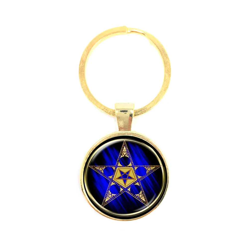 Ювелирные изделия YANHONG кольцо для ключей из сплава стеклянная пентаграмма звезда