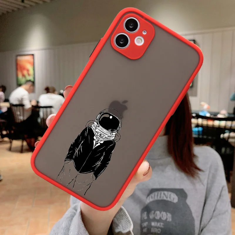

Luxury Matte Transparent Phone Cases For iPhone 11 12 13 Pro XS Max Mini X XR 8 7 Plus Camera Protection Shockproof Cover