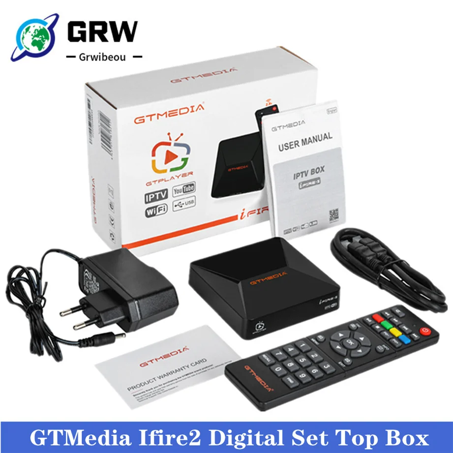

GTMedia Ifire2 TV Box Digital Set Top Box TV Decoder FULL HD 1080P HEVC 10bit 2.4G Wireless Remote Control IFIRE 2 IPTV Box