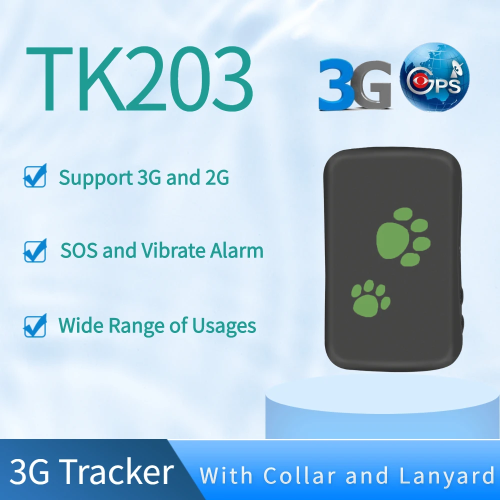3G в режиме реального времени GPS трекер для детей кошки или собаки TK203 персональный