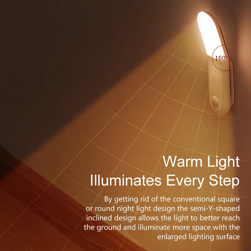 Baseus умный светодиодный ночник PIR интеллектуальный датчик движения USB светильник