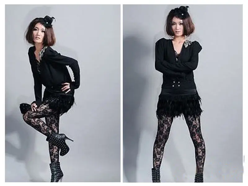 Женские прозрачные леггинсы для фитнеса черные или белые с цветочным кружевом