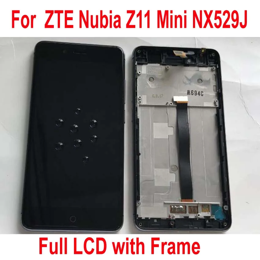 

100% Warranty Working LCD screen Display Touch panel Digitizer Assembly with frame For ZTE Nubia Z11 Mini NX529J Glass Sensor