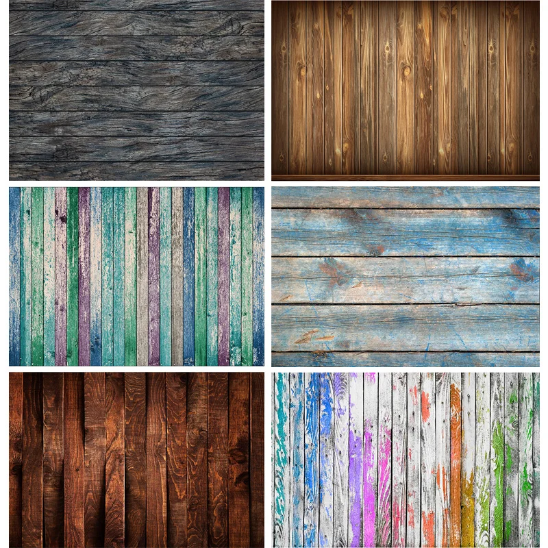 

Vinyl Retro Wood Plank Vintage Baby Portrait Photography Backdrops For Photo Studio Background Props 21318WQ-62