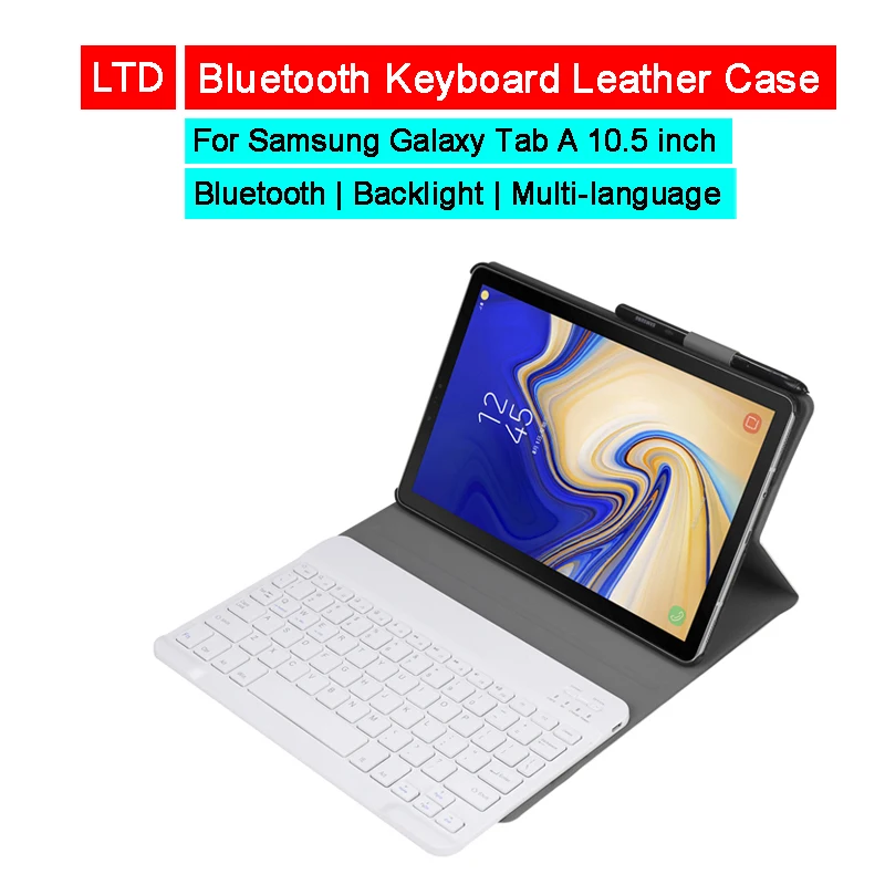 Bluetooth клавиатура чехол для Samsung Galaxy Tab A 10 5 дюймов T590 T595 Русский Арабский Иврит