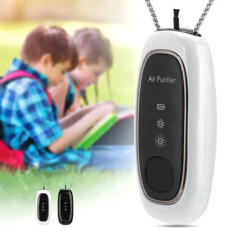 

USB Charging Air Purifier Wearable Smoke Freshener Portable Necklace Anion Smell Cleaner For Home Office