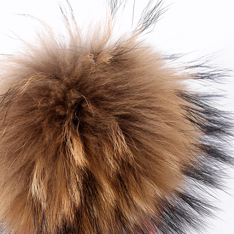 

DIY Luxury fox Fur PomPoms Natural Hairball Hat Ball 13-15cm big Pom Poms Handmade Really Large Hair Ball Hat With Buckle