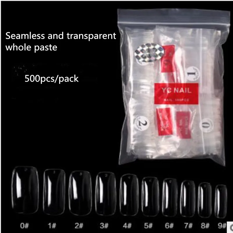 Оптовая продажа 500 шт. 10 размеров прозрачные накладные акриловые гелевые Типсы
