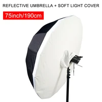 74 8190cm deep mouth reflector umbrella for photo studio light diffuser black silver reflection soft light photography umbrella