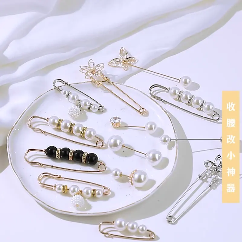 1 шт. брошь с жемчугом булавка для регулировки талии маленькие Броши Стразы