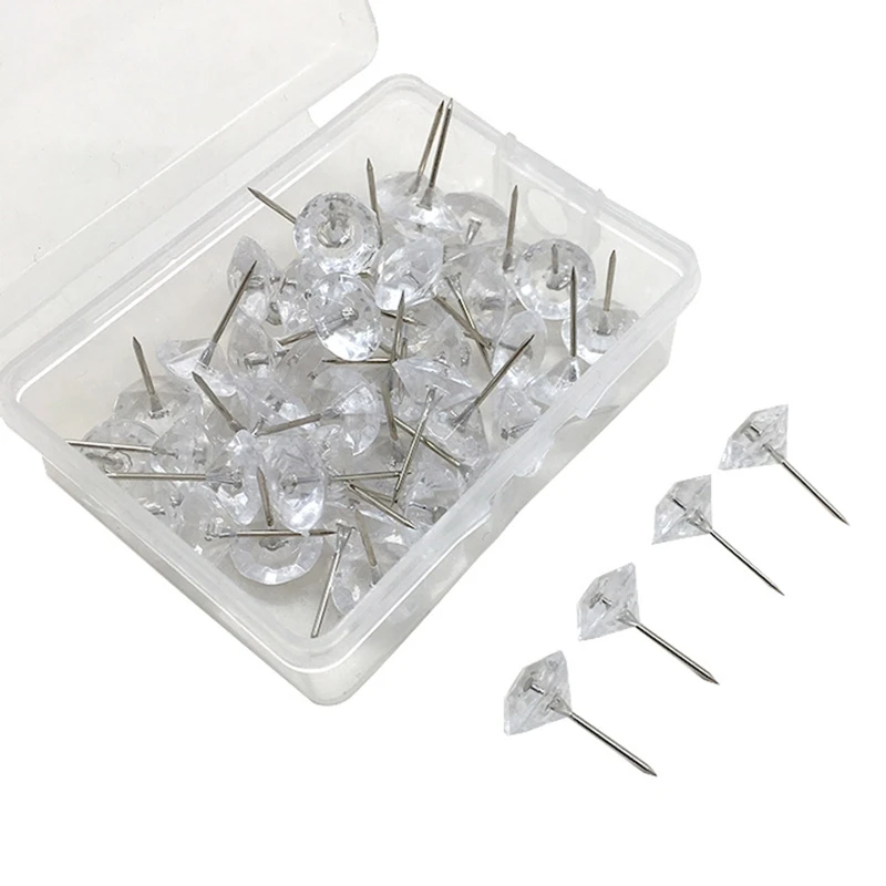 

50 шт., прозрачные булавки для больших пальцев