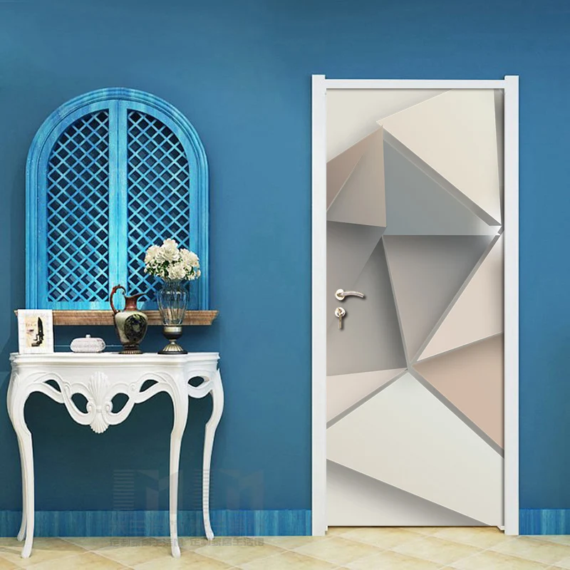 Настенные наклейки своими руками креативный ПВХ геометрические обои дверь